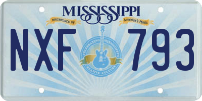 MS license plate NXF793
