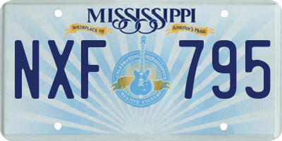 MS license plate NXF795