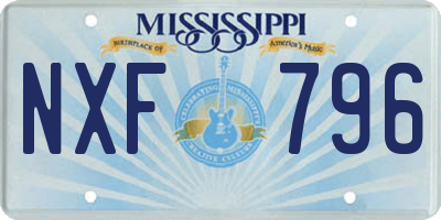 MS license plate NXF796