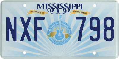 MS license plate NXF798