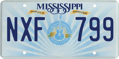 MS license plate NXF799
