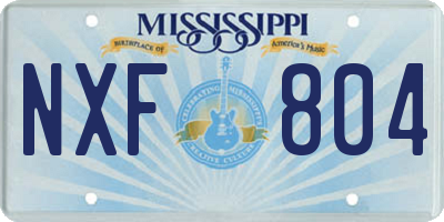MS license plate NXF804