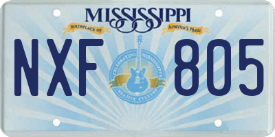 MS license plate NXF805