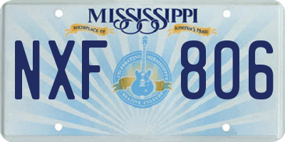 MS license plate NXF806