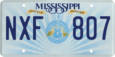MS license plate NXF807