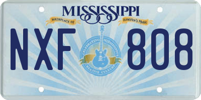 MS license plate NXF808