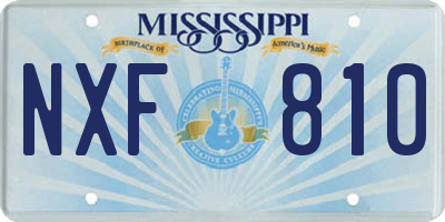 MS license plate NXF810