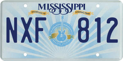 MS license plate NXF812