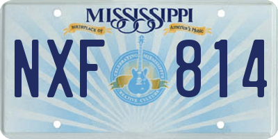 MS license plate NXF814