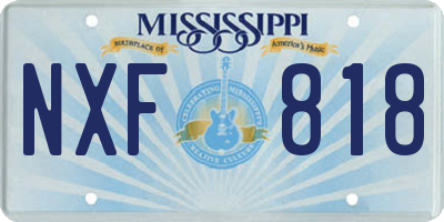 MS license plate NXF818