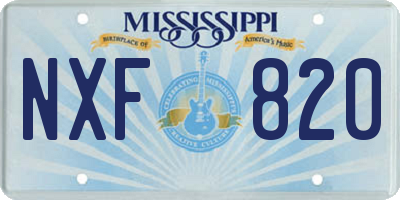 MS license plate NXF820
