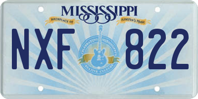 MS license plate NXF822