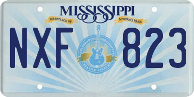 MS license plate NXF823