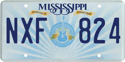 MS license plate NXF824