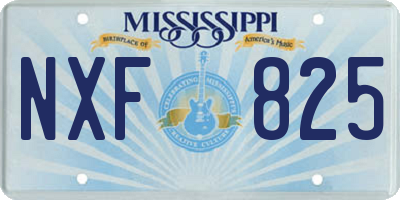 MS license plate NXF825