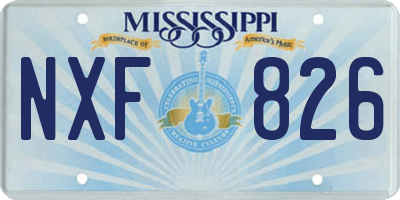 MS license plate NXF826