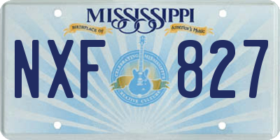 MS license plate NXF827