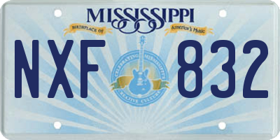 MS license plate NXF832