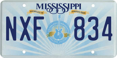 MS license plate NXF834