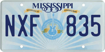 MS license plate NXF835