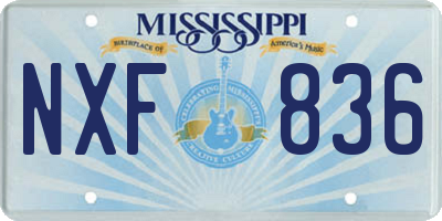 MS license plate NXF836