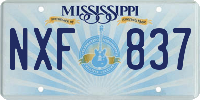 MS license plate NXF837