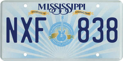MS license plate NXF838