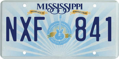 MS license plate NXF841