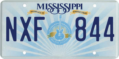 MS license plate NXF844