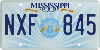 MS license plate NXF845