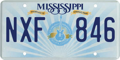MS license plate NXF846