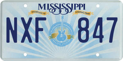 MS license plate NXF847