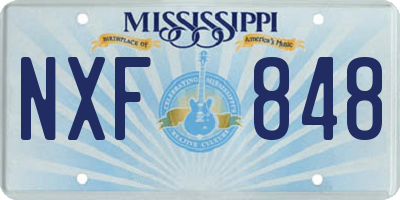 MS license plate NXF848