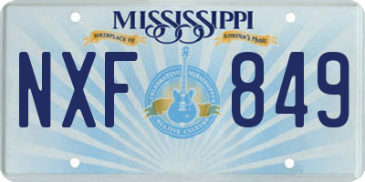 MS license plate NXF849