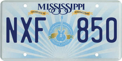 MS license plate NXF850