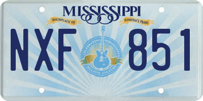 MS license plate NXF851