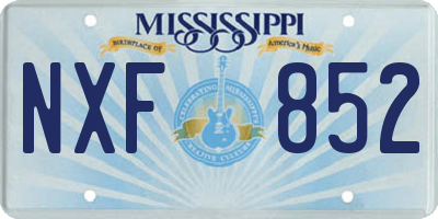 MS license plate NXF852
