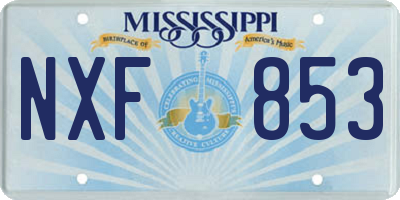MS license plate NXF853