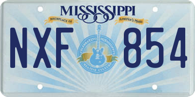 MS license plate NXF854
