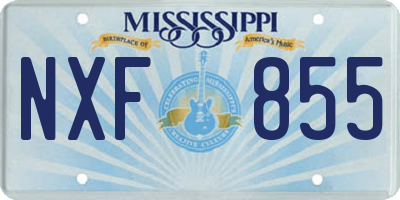 MS license plate NXF855