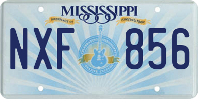 MS license plate NXF856