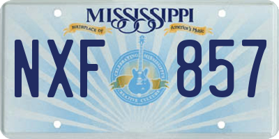 MS license plate NXF857