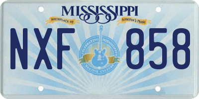 MS license plate NXF858