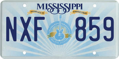 MS license plate NXF859