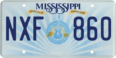 MS license plate NXF860
