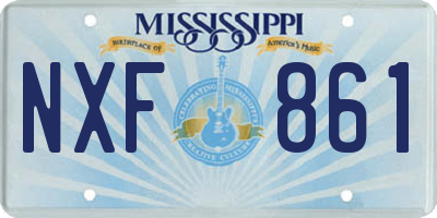 MS license plate NXF861