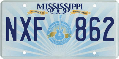 MS license plate NXF862