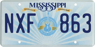 MS license plate NXF863