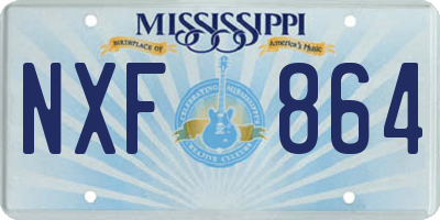 MS license plate NXF864