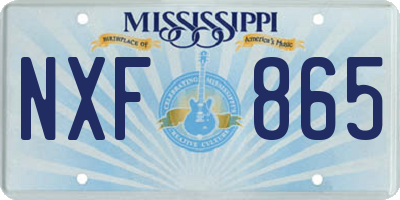 MS license plate NXF865